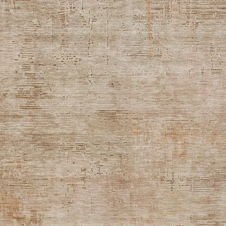 9' X 12' Coral And Beige Abstract Washable Indoor Outdoor Area Rug