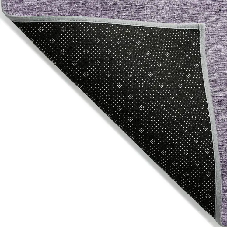 3' X 5' Lavender And Plum Abstract Washable Indoor Outdoor Area Rug