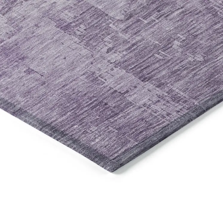 3' X 5' Lavender And Plum Abstract Washable Indoor Outdoor Area Rug
