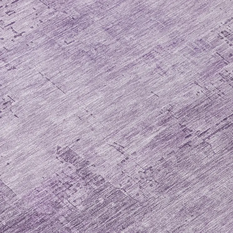 8' Lavender And Plum Round Abstract Washable Indoor Outdoor Area Rug