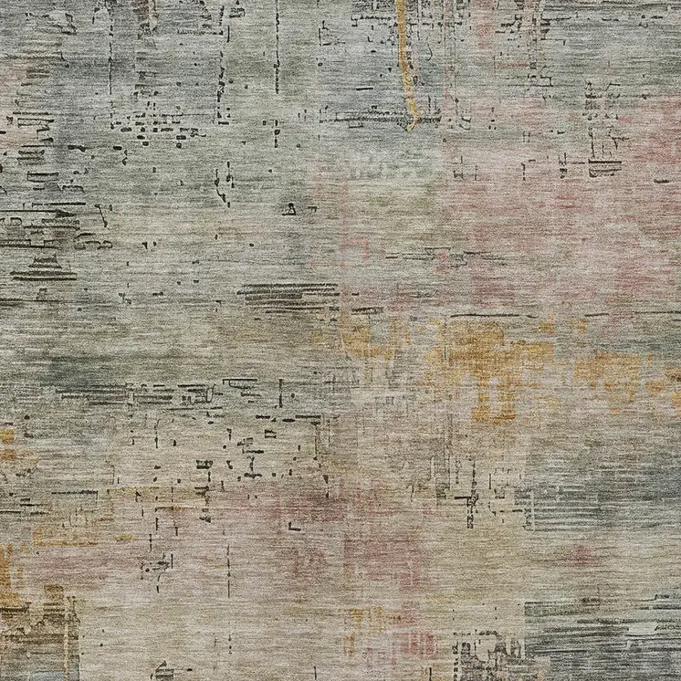 5' X 8' Sage And Beige Abstract Washable Indoor Outdoor Area Rug