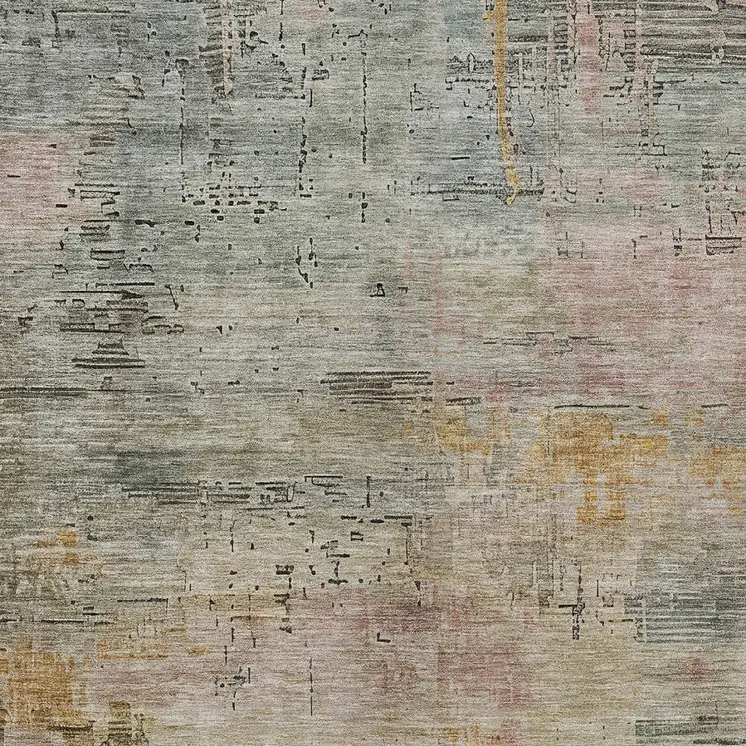 8' X 10' Sage And Beige Abstract Washable Indoor Outdoor Area Rug