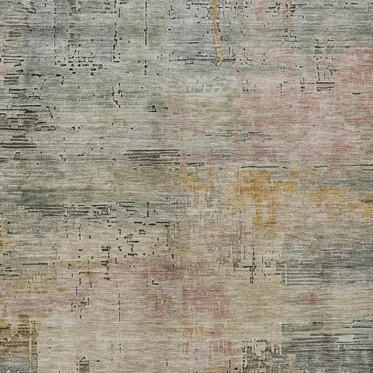 9' X 12' Sage And Beige Abstract Washable Indoor Outdoor Area Rug