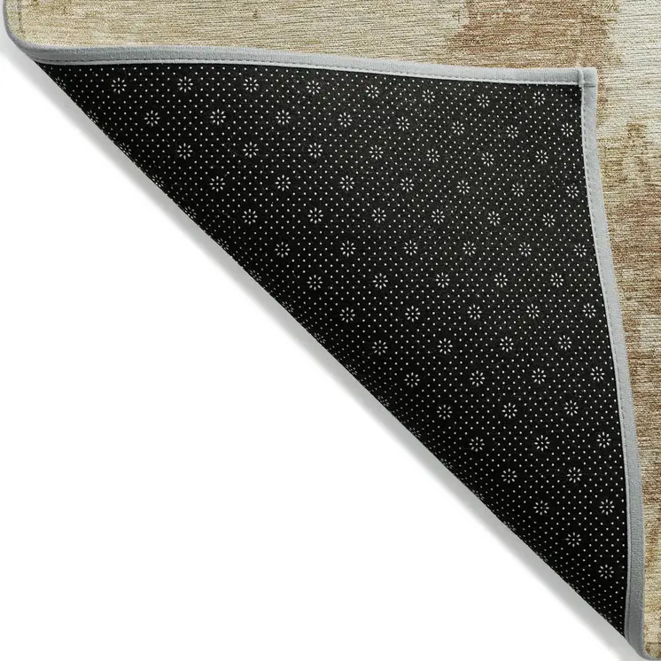 3' X 5' Coral And Ivory Abstract Washable Indoor Outdoor Area Rug