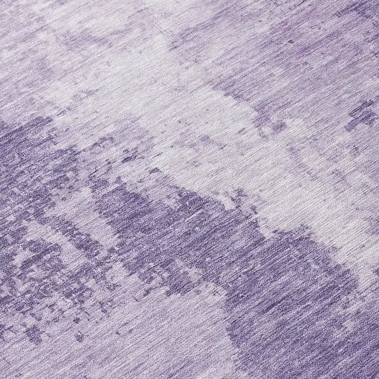 8' Plum And Purple Round Abstract Washable Indoor Outdoor Area Rug