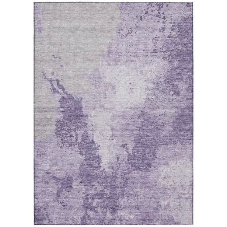 10' X 14' Plum And Purple Abstract Washable Indoor Outdoor Area Rug