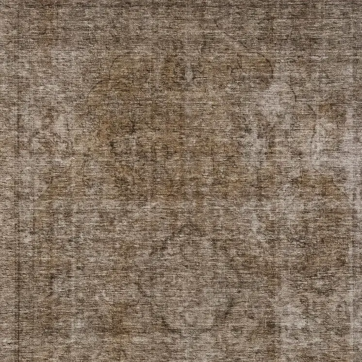 3' X 5' Brown And Beige Medallion Washable Indoor Outdoor Area Rug
