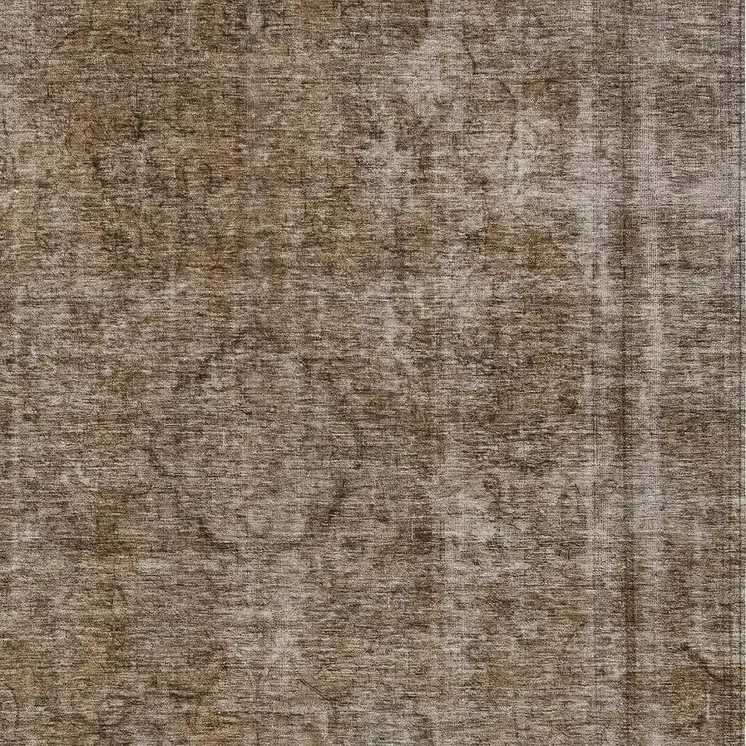 5' X 8' Brown And Beige Medallion Washable Indoor Outdoor Area Rug