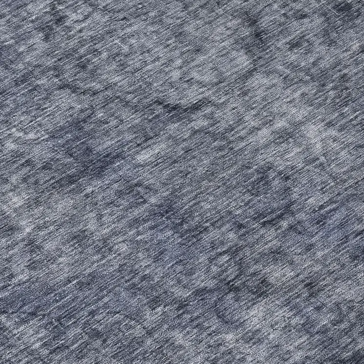 8' Blue And Gray Round Medallion Washable Indoor Outdoor Area Rug