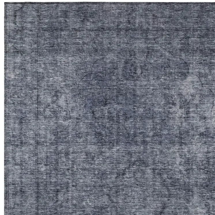 10' X 14' Blue And Gray Medallion Washable Indoor Outdoor Area Rug