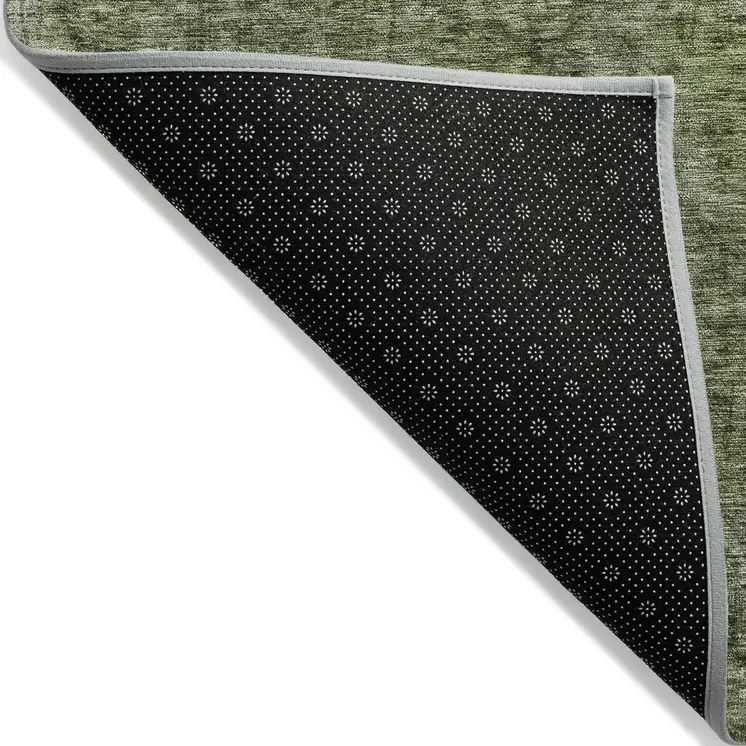 10' X 14' Green And Silver Medallion Washable Indoor Outdoor Area Rug