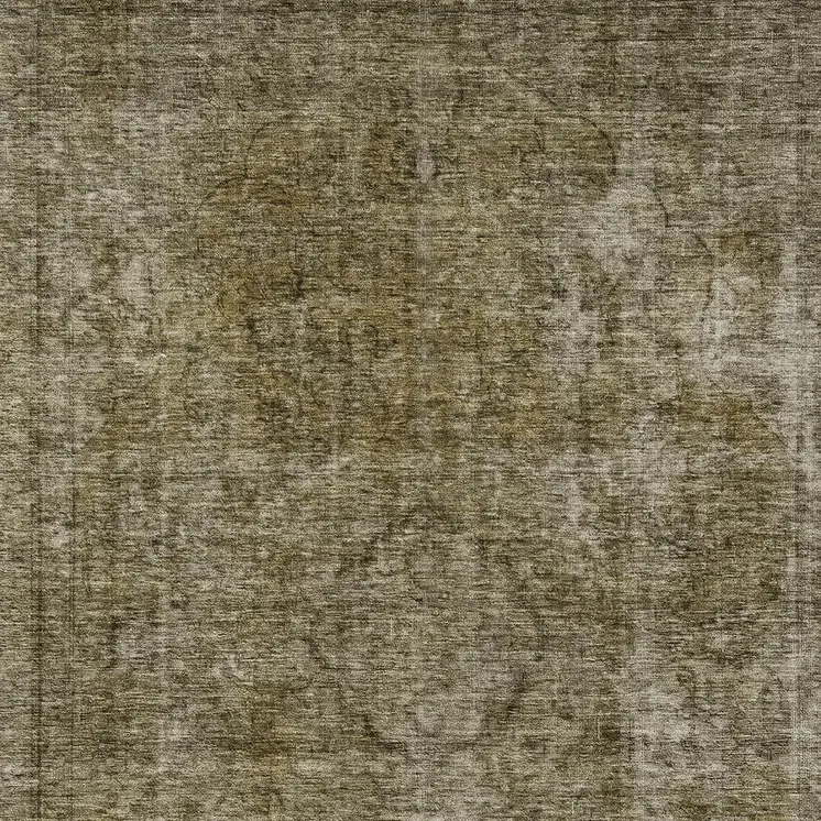 9' X 12' Pewter And Silver Medallion Washable Indoor Outdoor Area Rug