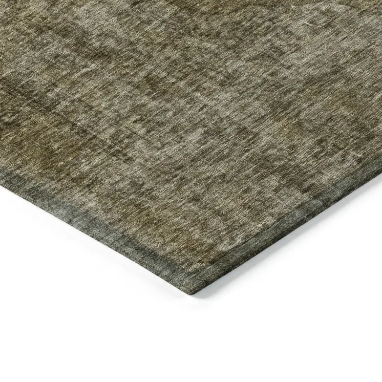 10' X 14' Pewter And Silver Medallion Washable Indoor Outdoor Area Rug