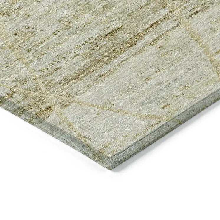 8' X 10' Wheat And Gold Trellis Washable Indoor Outdoor Area Rug