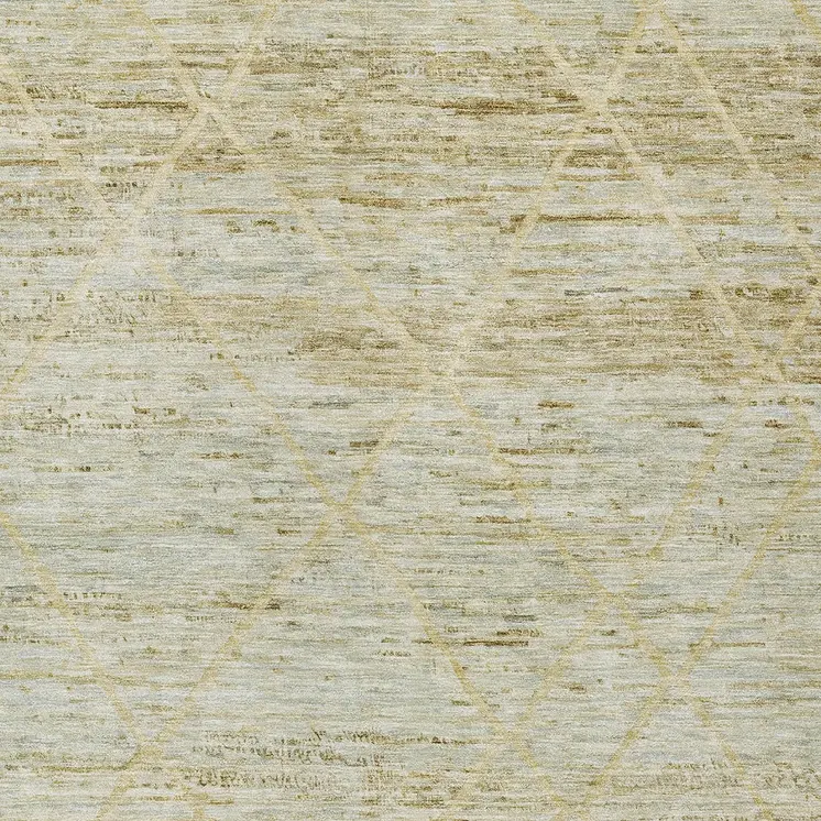 8' X 10' Wheat And Gold Trellis Washable Indoor Outdoor Area Rug
