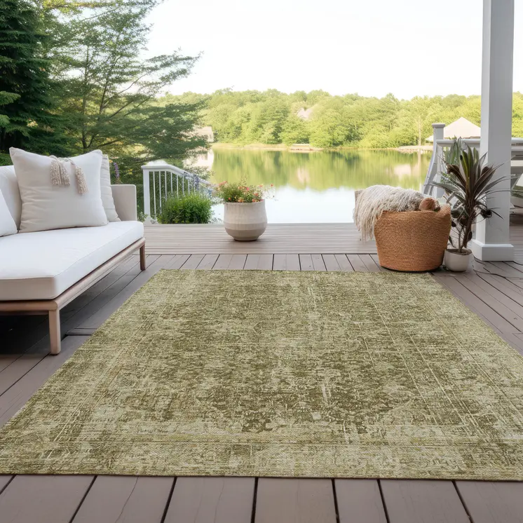 3' X 5' Brown And Beige Abstract Washable Indoor Outdoor Area Rug