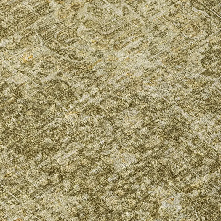 8' Brown And Beige Round Abstract Washable Indoor Outdoor Area Rug