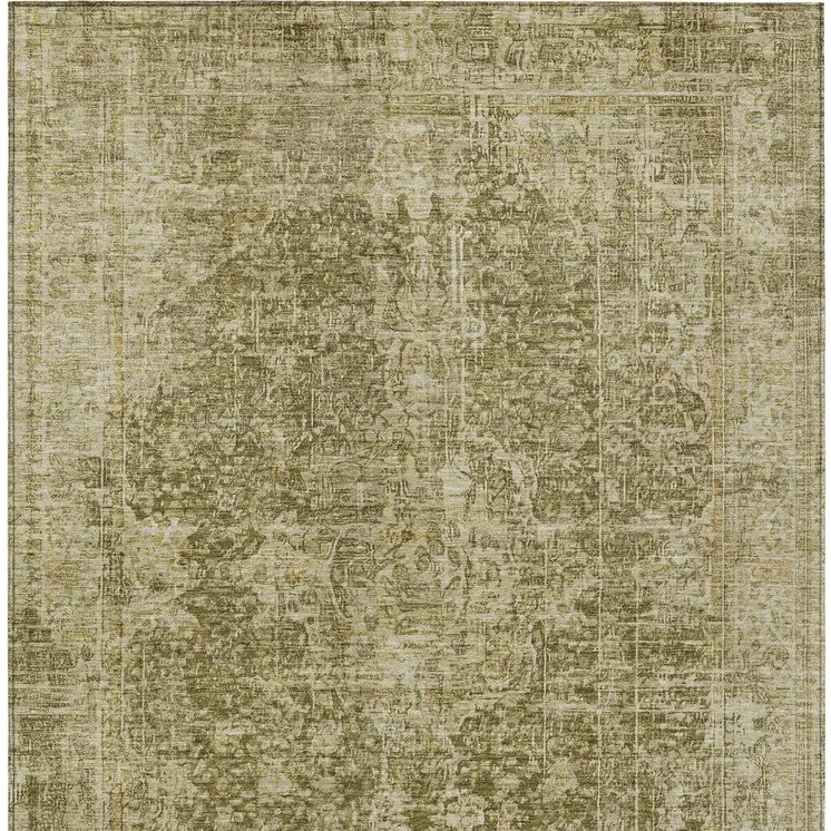 9' X 12' Brown And Beige Abstract Washable Indoor Outdoor Area Rug