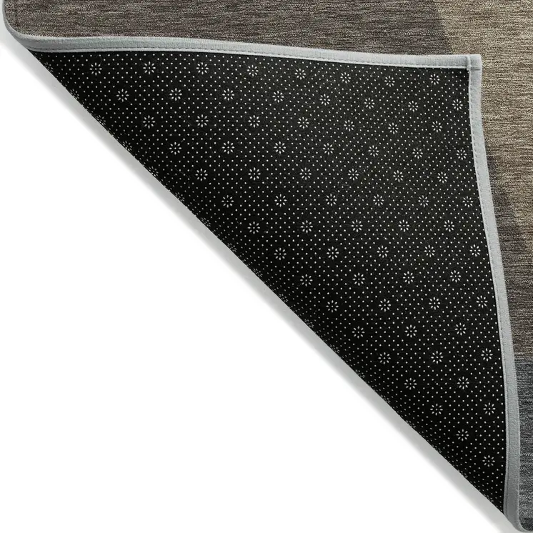 9' X 12' Brown Taupe And Wheat Geometric Washable Indoor Outdoor Area Rug
