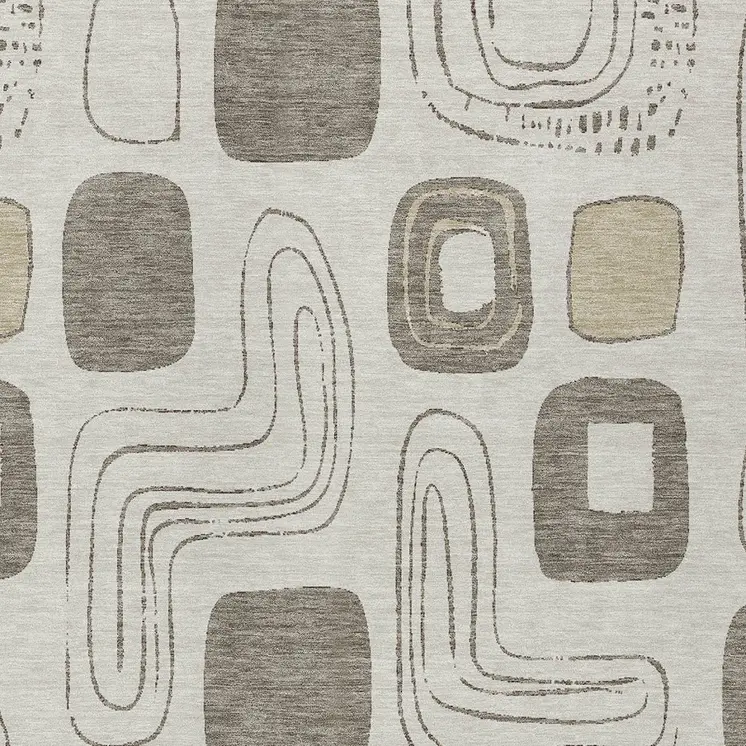 8' X 10' Beige Taupe And Tan Geometric Washable Indoor Outdoor Area Rug