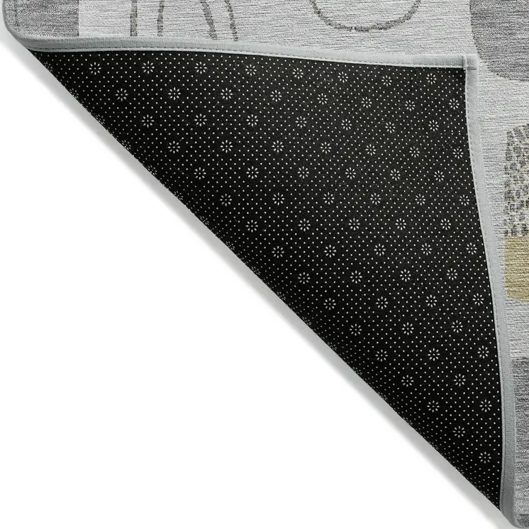 10' X 14' Gray Silver And Gold Geometric Washable Indoor Outdoor Area Rug