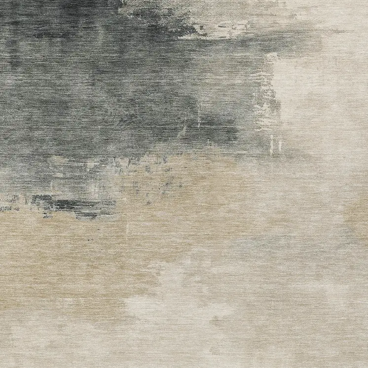 3' X 5' Beige Taupe And Ivory Abstract Washable Indoor Outdoor Area Rug