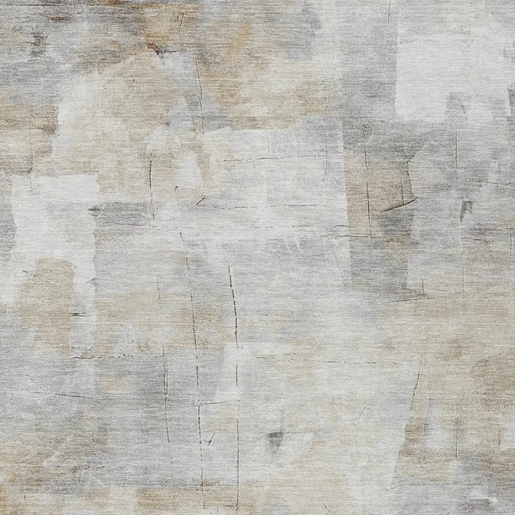 5' X 8' Linen Gray And Ivory Abstract Washable Indoor Outdoor Area Rug