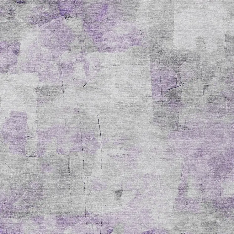 5' X 8' Lavender Gray And Ivory Abstract Washable Indoor Outdoor Area Rug