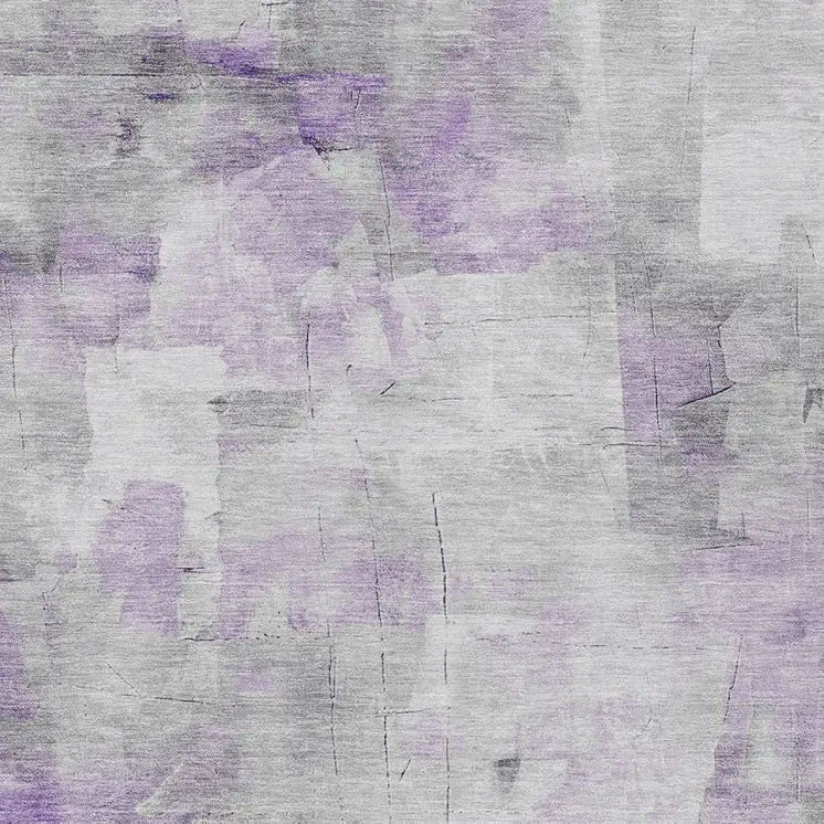 8' X 10' Lavender Gray And Ivory Abstract Washable Indoor Outdoor Area Rug