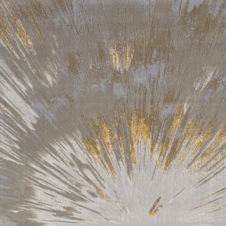 5' X 8' Gold And Silver Abstract Area Rug