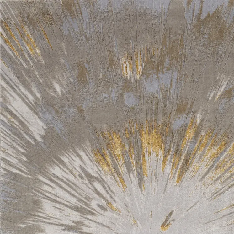 8' X 10' Gold And Silver Abstract Area Rug