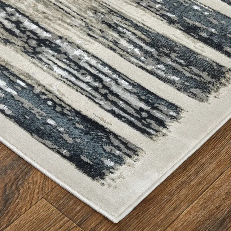 5' X 8' Gray And Black Abstract Distressed Area Rug