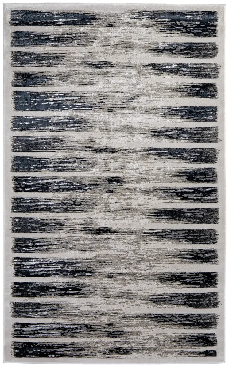 8' X 10' Gray And Black Abstract Distressed Area Rug