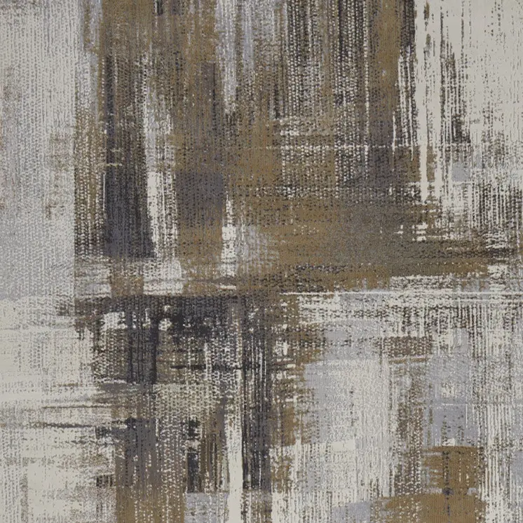 6' X 9' Gray And Brown Abstract Area Rug