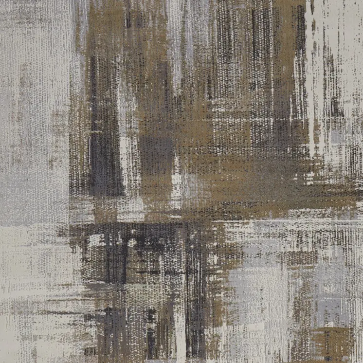 8' X 10' Gray And Brown Abstract Area Rug