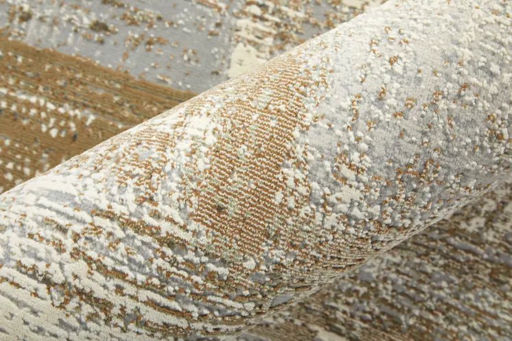 8' X 10' Gray And Brown Abstract Area Rug