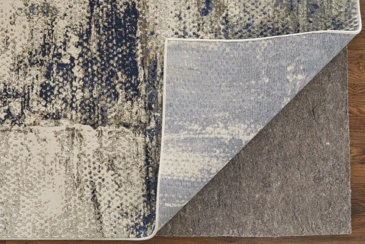 8' X 10' Gray And Ivory Abstract Area Rug