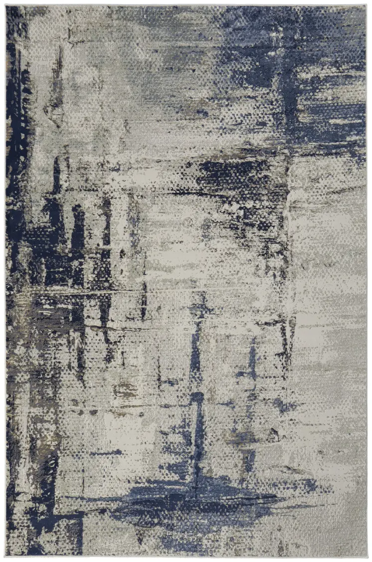 8' X 12' Gray And Ivory Abstract Area Rug