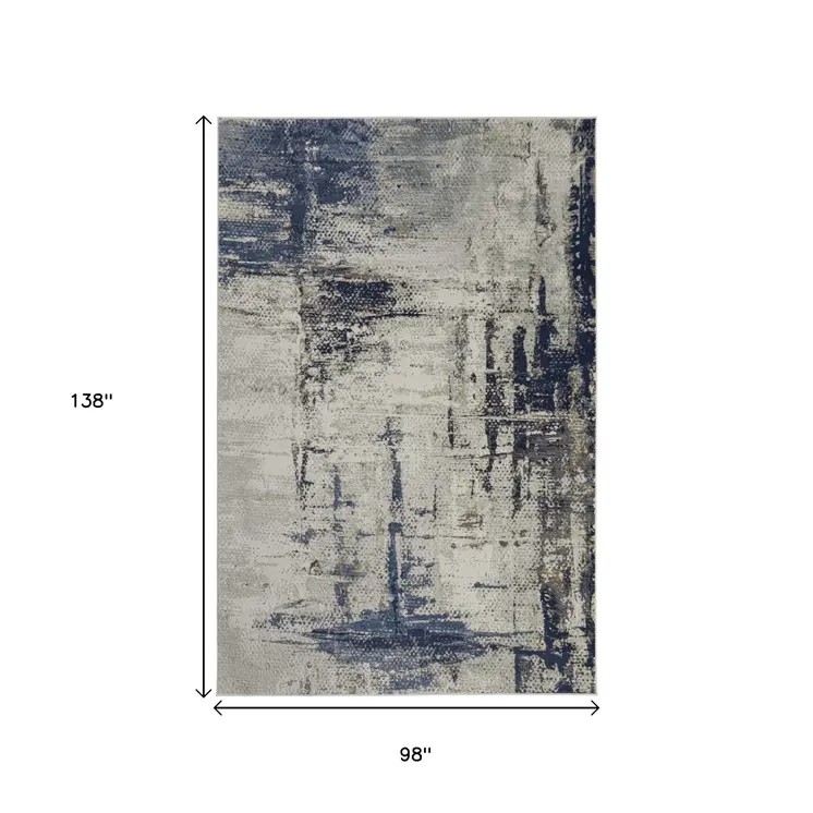 8' X 12' Gray And Ivory Abstract Area Rug
