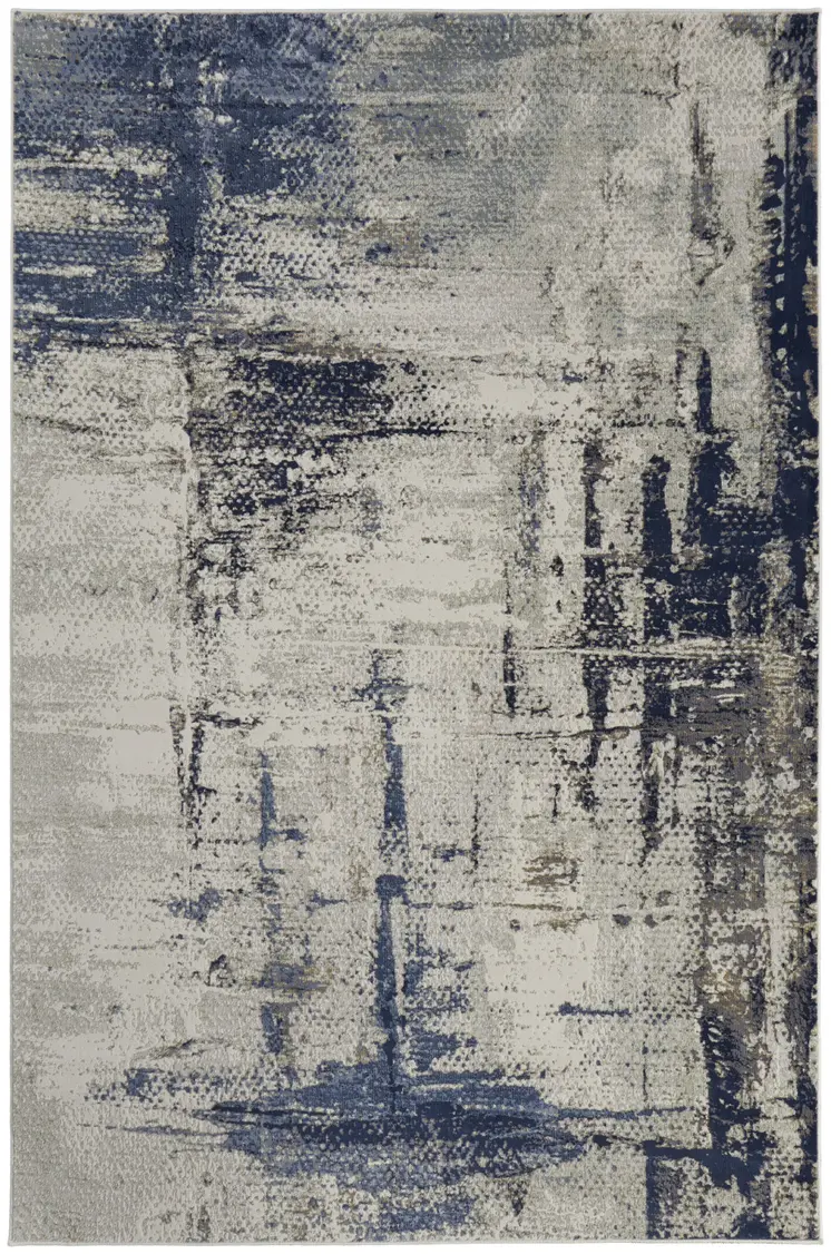 8' X 12' Gray And Ivory Abstract Area Rug