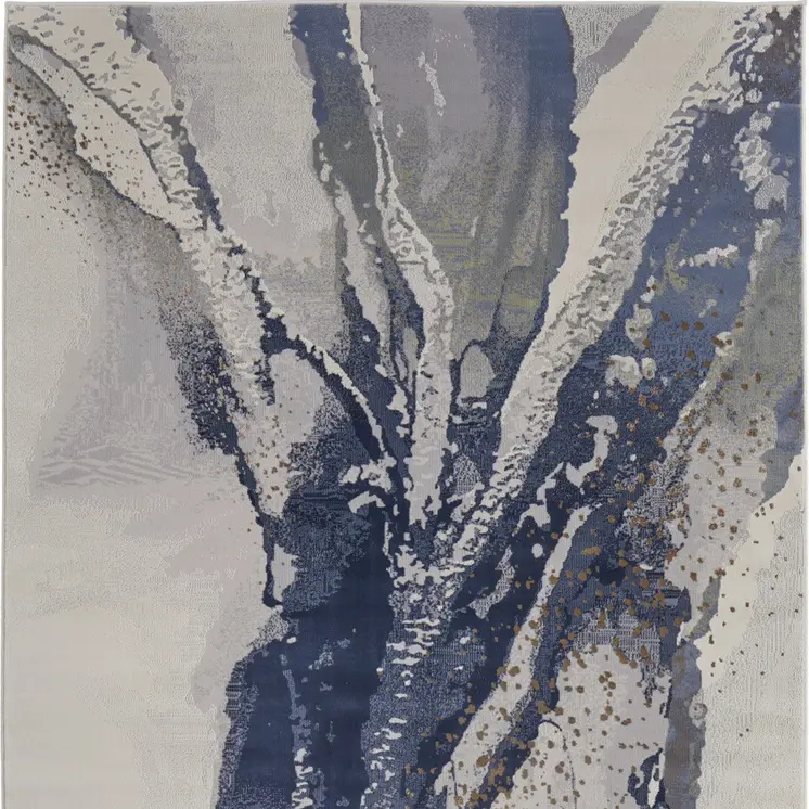 8' X 10' Gray And Ivory Abstract Area Rug