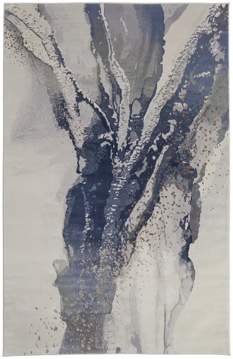 8' X 10' Gray And Ivory Abstract Area Rug