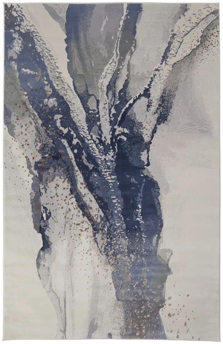 8' X 12' Gray And Ivory Abstract Area Rug