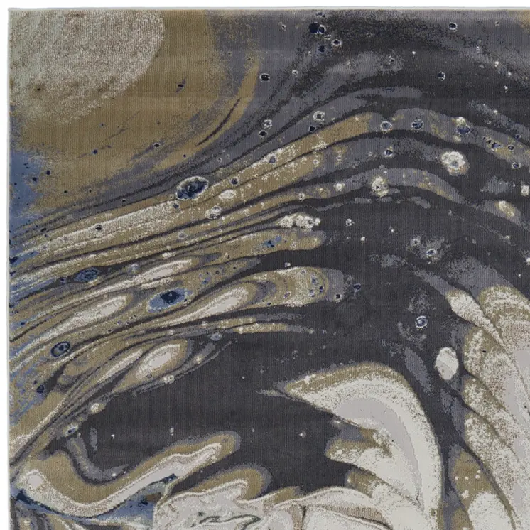 5' X 8' Gray And Ivory Abstract Area Rug