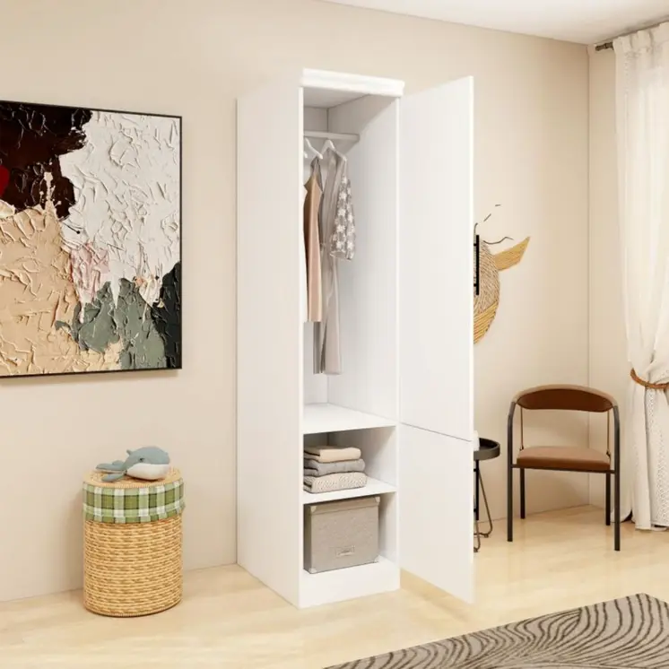 71" White Wood Mirrored Two Door Combo Dresser