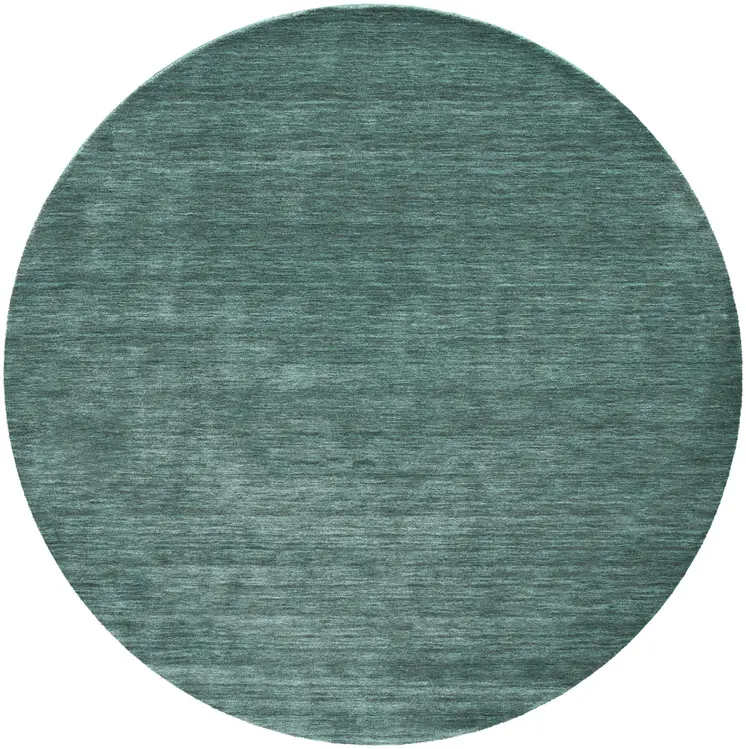 10' Green And White Hand Woven Round Rug