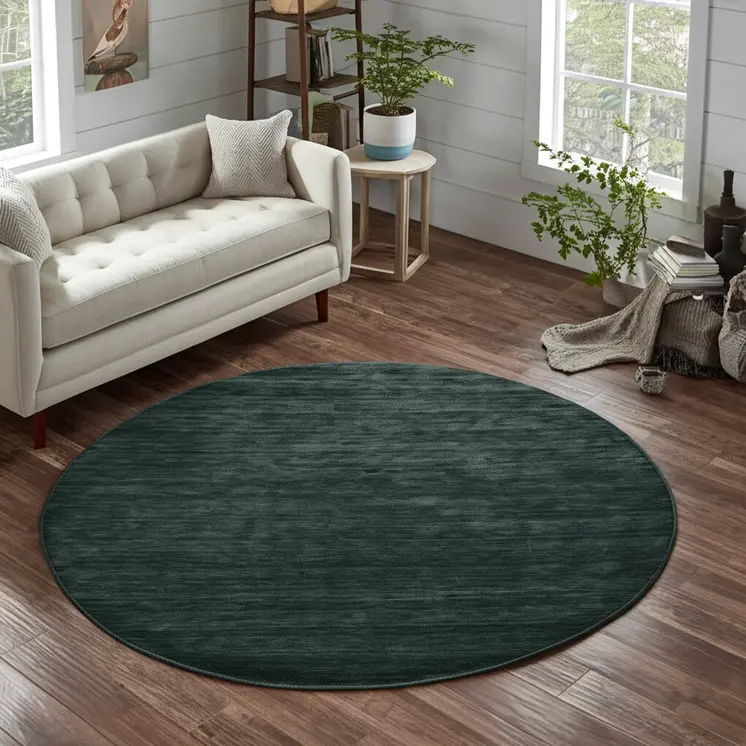 10' Green Hand Woven Round Rug