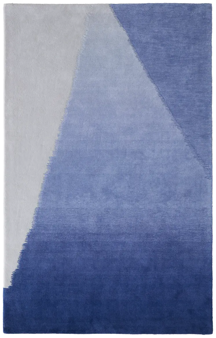 10' X 14' Blue And Gray Geometric Hand Tufted Area Rug