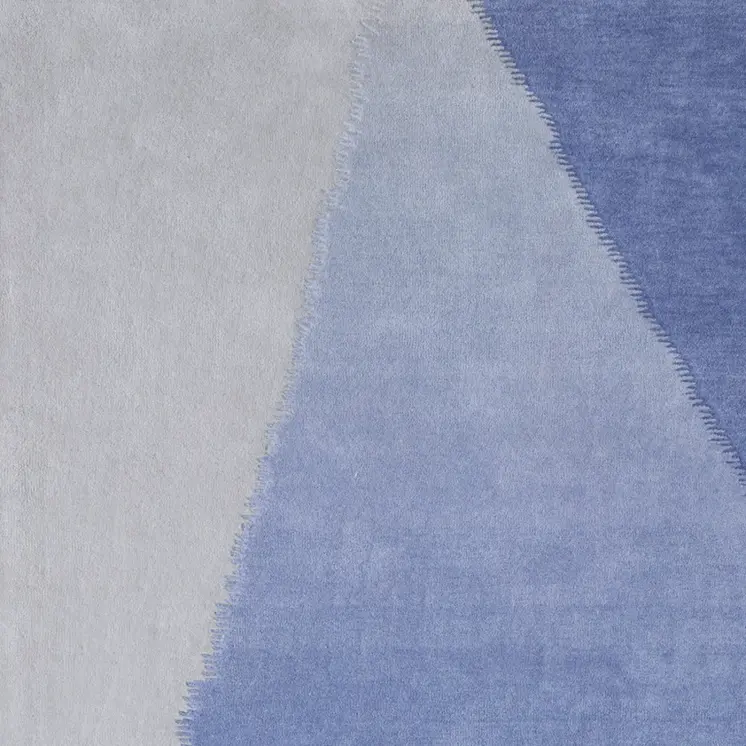 10' X 14' Blue And Gray Geometric Hand Tufted Area Rug