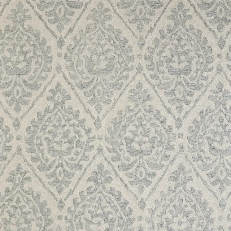 10' X 14' Ivory And Gray Floral Hand Tufted Area Rug